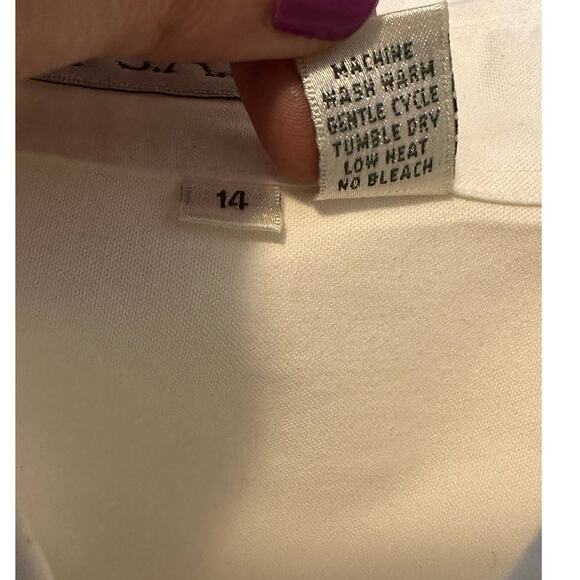 JoS A Banks white blouse size 14 - Picture 7 of 9